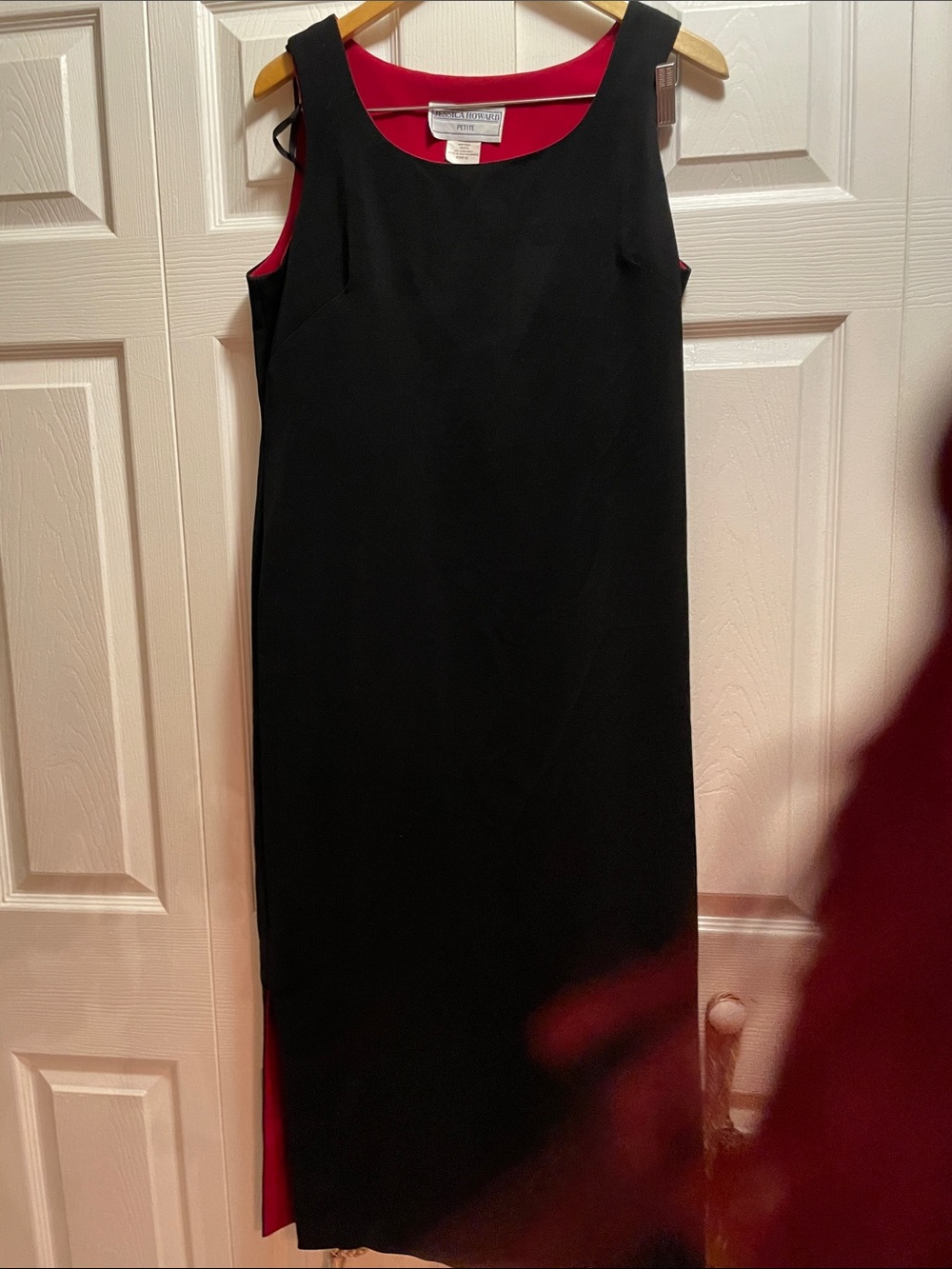 Jessica Howard Black Dress with Red  length 50 chest is 18 spilt at both side